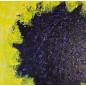 Tableau contemporain, peinture abstraite Big Bang violet sur fond jaune: acrylique sur toile 100x100cm Tableau contemporain, peinture abstraite Big Bang violet sur fond jaune: acrylique sur toile 100x100cm