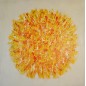 Tableau contemporain, peinture abstraite Big Bang orange sur fond ivoire: acrylique sur toile 100x100cm Tableau contemporain, peinture abstraite Big Bang orange sur fond ivoire: acrylique sur toile 100x100cm