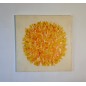 Tableau contemporain, peinture abstraite Big Bang orange sur fond ivoire: acrylique sur toile 100x100cm Tableau contemporain, peinture abstraite Big Bang orange sur fond ivoire: acrylique sur toile 100x100cm