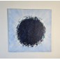 Peinture abstraite contemporaine Big Bang bleu foncé sur fond clair: acrylique sur toile 100x100cm Peinture abstraite contemporaine Big Bang bleu foncé sur fond clair: acrylique sur toile 100x100cm