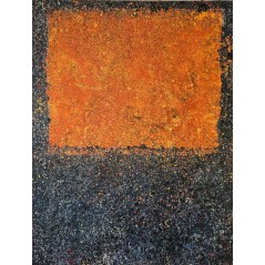 Duo orange et noir peinture acrylique sur toile 116x89cm