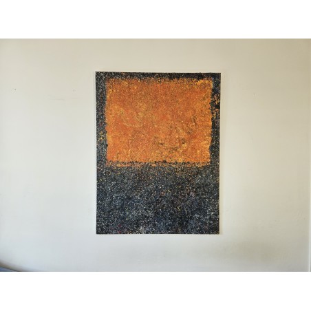 Duo orange et noir peinture acrylique sur toile 116x89cm