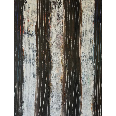 Troncs marron peinture acrylique sur toile 116x89cm