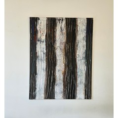Troncs marron peinture acrylique sur toile 116x89cm