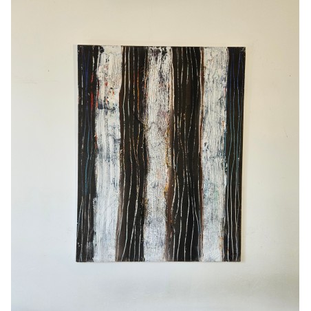 Troncs marron peinture acrylique sur toile 116x89cm
