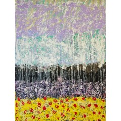 Peinture contemporaine, tableau moderne abstrait, acrylique sur toile 116x89cm: abstraction de jour1