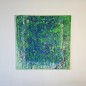 Peinture contemporaine, tableau moderne abstrait, acrylique sur toile 100x100cm, étude en vert et bleu Peinture contemporaine, tableau moderne abstrait, acrylique sur toile 100x100cm, étude en vert et bleu