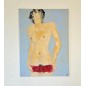 Femme se deshabillant peinture contemporain acrylique sur toile 100x73cm Femme se deshabillant peinture contemporain acrylique sur toile 100x73cm