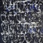 Tableau moderne, peinture contemporaine figurative, acrylique sur toile 100x100cm intitulée: foule bleue