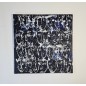Tableau moderne, peinture contemporaine figurative, acrylique sur toile 100x100cm intitulée: foule bleue