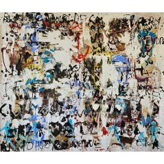 Tableau moderne, peinture contemporaine figurative, acrylique sur toile 180x167cm: street saint exupery.