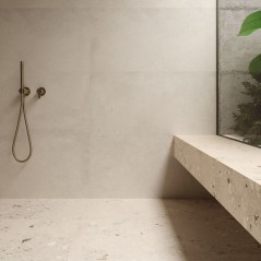 Carrelage effet béton desactivé ivoire, 90x90, 60x120, 120x120cm et 90x90cm R11 rectifié, santacosmo light
