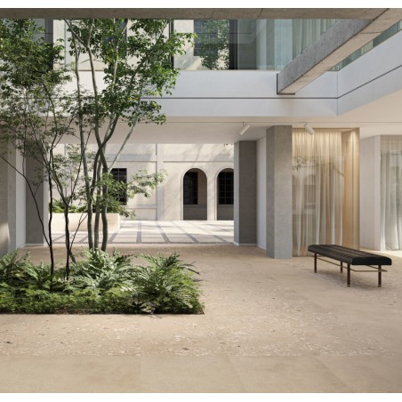 Carrelage effet béton desactivé beige, 90x90, 60x120, 120x120cm et 90x90cm R11 rectifié, santacosmo sand