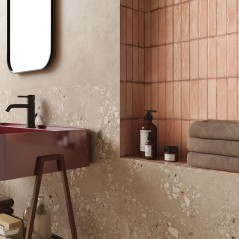 Carrelage effet béton desactivé beige, 90x90, 60x120, 120x120cm et 90x90cm R11 rectifié, santacosmo sand