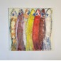 Peinture contemporaine, tableau moderne figuratif, acrylique sur toile 100x100cm: sardines 1