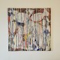 Peinture contemporaine, tableau moderne figuratif, acrylique sur toile 100x100cm intitulée: poissons tigres blancs