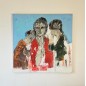 Peinture contemporaine, tableau moderne figuratif, acrylique sur toile 100x100cm intitulée: femme aux enfants. Peinture contemporaine, tableau moderne figuratif, acrylique sur toile 100x100cm intitulée: femme aux enfants.