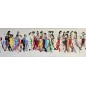 Peinture moderne, tableau contemporain figuratif, acrylique sur toile 150x50cm représentant des hommes qui marchent en couleur Peinture moderne, tableau contemporain figuratif, acrylique sur toile 150x50cm représentant des hommes qui marchent en couleur