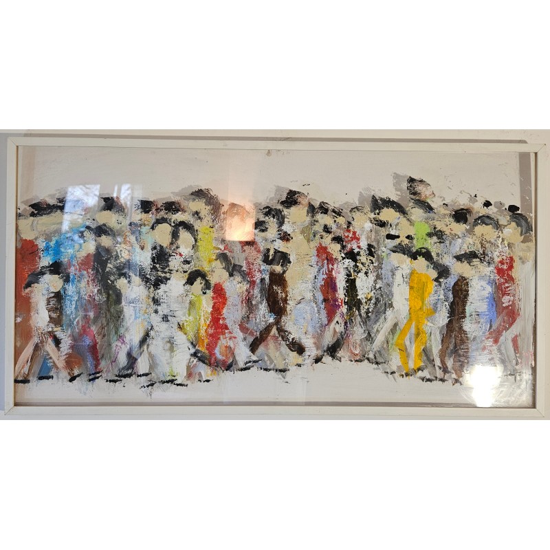 Peinture contemporaine, tableau moderne figuratif, acrylique sur plexiglass 102x52cm représentant des HQM. Peinture contemporaine, tableau moderne figuratif, acrylique sur plexiglass 102x52cm représentant des HQM.