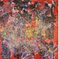 Peinture contemporaine, tableau moderne figuratif, acrylique sur toile 100x100cm intitulée: papillons au soleil.