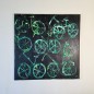Peinture moderne, tableau contemporain figuratif, acrylique sur toile 100x100cm intitulée: vélos verts. Peinture moderne, tableau contemporain figuratif, acrylique sur toile 100x100cm intitulée: vélos verts.