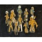 Peinture contemporaine, tableau moderne figuratif, acrylique et collage sur toile 116X89cm intitulée: scène de rue la nuit.