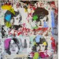 Peinture contemporaine, tableau moderne figuratif, pop art, acrylique et collage sur toile 100x100cm intitulée: jackie Kennedy Peinture contemporaine, tableau moderne figuratif, pop art, acrylique et collage sur toile 100x100cm intitulée: jackie Kennedy