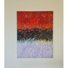 Peinture contemporaine, tableau moderne abstrait, acrylique sur toile 116x89cm: abstraction de nuit2