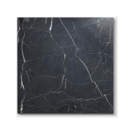 Dalle de marbre noir D 30.5x30.5cm pour le sol de la salle de bain.