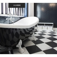 Dalle de marbre veritable noir poli adoucie brillant Dif 30.5x61x1cm, sol de la salle de bain
