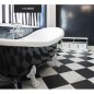 Dalle de marbre veritable noir poli adoucie brillant Dif 30.5x61x1cm, sol de la salle de bain