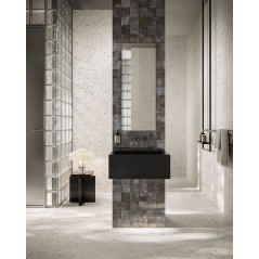 Carrelage effet terrazzo fond blanc mat 60x60, 90x90, 60x120cm et 60x120cm R11 rectifié santaglow blanc