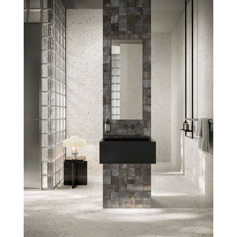 Carrelage effet terrazzo fond blanc mat 60x60, 90x90, 60x120cm et 60x120cm R11 rectifié santaglow blanc Carrelage effet terrazzo fond blanc mat 60x60, 90x90, 60x120cm et 60x120cm R11 rectifié santaglow blanc