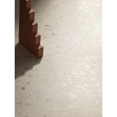 Carrelage effet terrazzo fond ivoire mat 60x60, 90x90, 60x120cm et 60x120cm R11 rectifié santaglow ivory