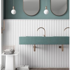 Carrelage en relief concave convexe mat brillant blanc 6.5x20cm, eqxvibe.