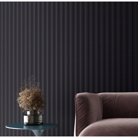 Carrelage en relief concave convexe presque noir mat ou brillant 6.5x20cm, eqxvibe.