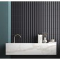 Carrelage en relief concave convexe presque noir mat ou brillant 6.5x20cm, eqxvibe.