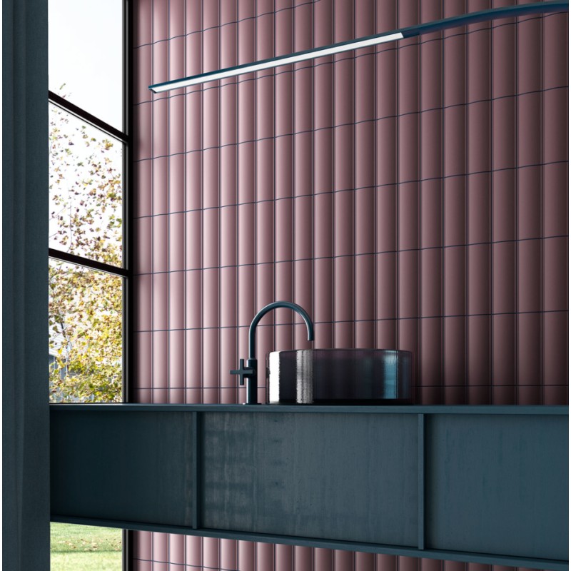 Carrelage en relief concave convexe goosberry violet mat ou brillant 6.5x20cm, eqxvibe.