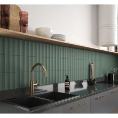 Carrelage en relief concave convexe vert newport mat ou brillant 6.5x20cm, eqxvibe.