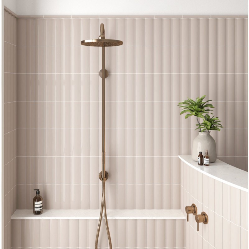 Carrelage en relief concave convexe taupe mat ou brillant 6.5x20cm, eqxvibe.