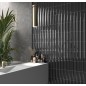 Carrelage en relief concave convexe presque noir mat ou brillant 6.5x20cm, eqxvibe.