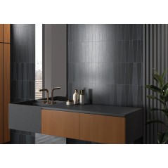 Carrelage triangle trapeze anthracite sol mur mat 2.8x22.4x5.6cm, eqxbambou.
