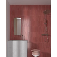 Carrelage triangle trapeze rouge sol mur mat 2.8x22.4x5.6cm, eqxbambou granada