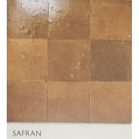 Zellige véritable crédence cuisine salle de bain carrelage en terre cuite marocain Dif safran 10x10x1,1cm