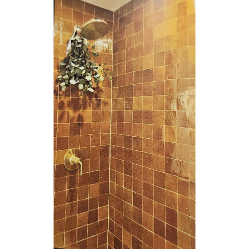 Zellige véritable crédence cuisine salle de bain carrelage en terre cuite marocain Dif safran 10x10x1,1cm