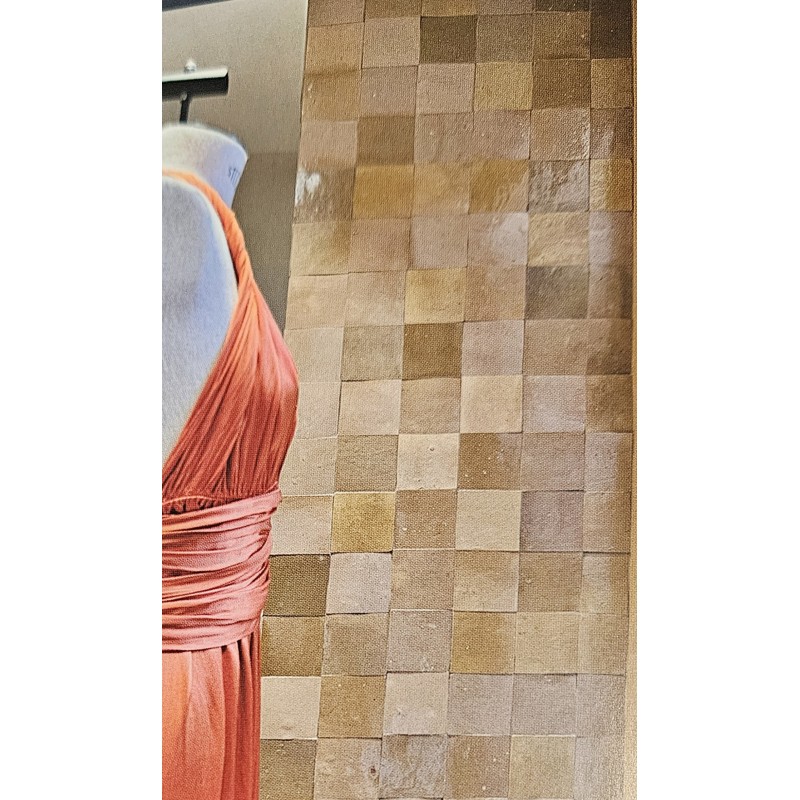 Zellige véritable crédence cuisine salle de bain carrelage en terre cuite marocain Dif sable 10x10x1,1cm