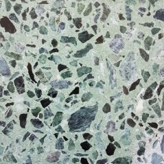 Plinthe ciment terrazzo véritable droite granito brillant CARPP17 9x40x1cm fond vert