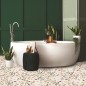 Carrelage terrazzo véritable granito à base de résine grand format brillant Rimini 60x60x1.2cm fond blanc