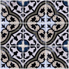 copy of Carrelage imitation carreau ciment décoré noir mat, sol et mur, 20x20x0.9cm, pasichandelier classic