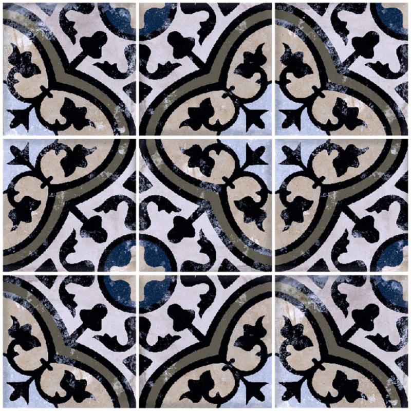 copy of Carrelage imitation carreau ciment décoré noir mat, sol et mur, 20x20x0.9cm, pasichandelier classic copy of Carrelage imitation carreau ciment décoré noir mat, sol et mur, 20x20x0.9cm, pasichandelier classic